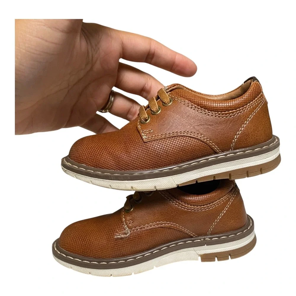 Ashford Hayes Boys Brown Oxford Dress‎ Shoes Size 5 M Textured Formal SU